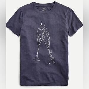 J Crew Vintage Cheers to Love cotton champagne tee S